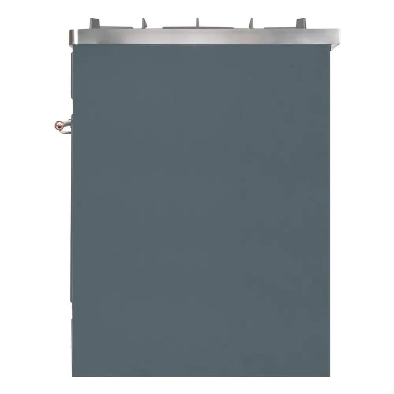 ILVE 30-Inch Majestic II Dual Fuel Range with 5 Sealed Brass Burners - 4  cu. ft. Oven - in Blue Grey with Copper Trim (UM30DNE3BGP)