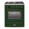 ILVE 30-Inch Majestic II Dual Fuel Range with 5 Burners - 4  cu. ft. Oven in Emerald Green with Bronze Trim (UM30DNE3EGB)