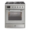 ILVE 30-Inch Majestic II Dual Fuel Range with 5 Burners - 4  cu. ft. Oven - Chrome Trim in Stainless Steel with Chrome Trim (UM30DNE3SSC)