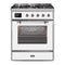 ILVE 30-Inch Majestic II Dual Fuel Range with 5 Burners - 4  cu. ft. Oven - Chrome Trim in White with Chrome Trim  (UM30DNE3WHC)