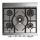ILVE Majestic III 30-inch Dual Fuel Range with 5 Liquid Propane Burner and Triple Glass Door Electric Oven in Antique White with Chrome Trim (UM30NR3AWCLP)