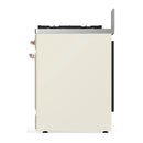 ILVE Majestic III 30-inch Dual Fuel Range with 5 Natural Gas Burner and Triple Glass Door Electric Oven in Antique White with Copper Trim (UM30NR3AWP)