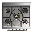 ILVE Majestic III 30-inch Dual Fuel Range with 5 Liquid Propane Burner and Triple Glass Door Electric Oven in Blue Grey with Burnished Trim (UM30NR3BGBLP)