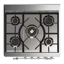 ILVE Majestic III 30-inch Dual Fuel Range with 5 Liquid Propane Burner and Triple Glass Door Electric Oven in Blue Grey with Chrome Trim (UM30NR3BGCLP)
