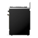 ILVE Majestic III 30-inch Dual Fuel Range with 5 Liquid Propane Burner and Triple Glass Door Electric Oven in Glossy Black with Burnished Trim (UM30NR3BKBLP)