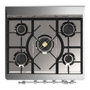 ILVE Majestic III 30-inch Dual Fuel Range with 5 Liquid Propane Burner and Triple Glass Door Electric Oven in Burgundy with Chrome Trim (UM30NR3BUCLP)