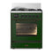 ILVE Majestic III 30-inch Dual Fuel Range with 5 Liquid Propane Burner and Triple Glass Door Electric Oven in Emerald Green with Burnished Trim (UM30NR3EGBLP)