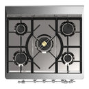 ILVE Majestic III 30-inch Dual Fuel Range with 5 Natural Gas Burner and Triple Glass Door Electric Oven in Emerald Green with Chrome Trim (UM30NR3EGC)