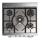 ILVE Majestic III 30-inch Dual Fuel Range with 5 Natural Gas Burner and Triple Glass Door Electric Oven in Midnight Blue with Chrome Trim (UM30NR3MBC)