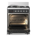 ILVE Majestic III 30-inch Dual Fuel Range with 5 Liquid Propane Burner and Triple Glass Door Electric Oven in Graphite Matte with Chrome Trim (UM30NR3MGCLP)
