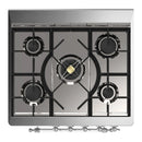 ILVE Majestic III 30-inch Dual Fuel Range with 5 Natural Gas Burner and Triple Glass Door Electric Oven in Graphite Matte with Chrome Trim (UM30NR3MGC)