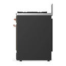 ILVE Majestic III 30-inch Dual Fuel Range with 5 Liquid Propane Burner and Triple Glass Door Electric Oven in Graphite Matte with Copper Trim (UM30NR3MGPLP)