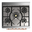 ILVE Majestic III 30-inch Dual Fuel Range with 5 Natural Gas Burner and Triple Glass Door Electric Oven in Graphite Matte with Copper Trim (UM30NR3MGP)