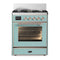 ILVE Majestic III 30-inch Dual Fuel Range with 5 Liquid Propane Burner and Triple Glass Door Electric Oven in Mediterranean Mint with Copper Trim (UM30NR3MMPLP)