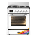ILVE Majestic III 30-inch Dual Fuel Range with 5 Liquid Propane Burner and Triple Glass Door Electric Oven in RAL with Chrome Trim (UM30NR3RACLP)
