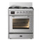 ILVE Majestic III 30-inch Dual Fuel Range with 5 Liquid Propane Burner and Triple Glass Door Electric Oven in Stainless Steel with Chrome Trim (UM30NR3SSCLP)