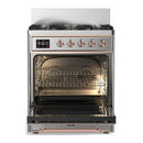 ILVE Majestic III 30-inch Dual Fuel Range with 5 Liquid Propane Burner and Triple Glass Door Electric Oven in Stainless Steel with Copper Trim (UM30NR3SSPLP)