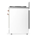ILVE Majestic III 30-inch Dual Fuel Range with 5 Natural Gas Burner and Triple Glass Door Electric Oven in White with Copper Trim (UM30NR3WHP)