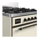 ILVE Majestic III 30-inch Dual Fuel Range with 5 Liquid Propane Burner and Solid Door Electric Oven in Antique White with Burnished Trim (UM30QNR3AWBLP)