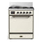 ILVE Majestic III 30-inch Dual Fuel Range with 5 Liquid Propane Burner and Solid Door Electric Oven in Antique White with Burnished Trim (UM30QNR3AWBLP)