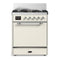 ILVE Majestic III 30-inch Dual Fuel Range with 5 Liquid Propane Burner and Solid Door Electric Oven in Antique White with Chrome Trim (UM30QNR3AWCLP)