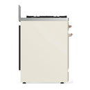 ILVE Majestic III 30-inch Dual Fuel Range with 5 Liquid Propane Burner and Solid Door Electric Oven in Antique White with Copper Trim (UM30QNR3AWPLP)
