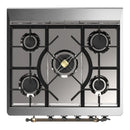 ILVE Majestic III 30-inch Dual Fuel Range with 5 Liquid Propane Burner and Solid Door Electric Oven in Blue Grey with Burnished Trim (UM30QNR3BGBLP)