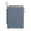 ILVE Majestic III 30-inch Dual Fuel Range with 5 Liquid Propane Burner and Solid Door Electric Oven in Blue Grey with Copper Trim (UM30QNR3BGPLP)