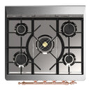 ILVE Majestic III 30-inch Dual Fuel Range with 5 Liquid Propane Burner and Solid Door Electric Oven in Blue Grey with Copper Trim (UM30QNR3BGPLP)