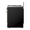 ILVE Majestic III 30-inch Dual Fuel Range with 5 Liquid Propane Burner and Solid Door Electric Oven in Glossy Black with Chrome Trim (UM30QNR3BKCLP)