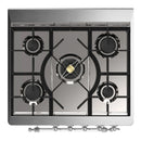 ILVE Majestic III 30-inch Dual Fuel Range with 5 Liquid Propane Burner and Solid Door Electric Oven in Burgundy with Chrome Trim (UM30QNR3BUCLP)