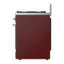 ILVE Majestic III 30-inch Dual Fuel Range with 5 Liquid Propane Burner and Solid Door Electric Oven in Burgundy with Copper Trim (UM30QNR3BUPLP)