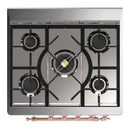 ILVE Majestic III 30-inch Dual Fuel Range with 5 Liquid Propane Burner and Solid Door Electric Oven in Burgundy with Copper Trim (UM30QNR3BUPLP)