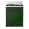 ILVE Majestic III 30-inch Dual Fuel Range with 5 Liquid Propane Burner and Solid Door Electric Oven in Emerald Green with Burnished Trim (UM30QNR3EGBLP)