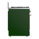 ILVE Majestic III 30-inch Dual Fuel Range with 5 Liquid Propane Burner and Solid Door Electric Oven in Emerald Green with Chrome Trim (UM30QNR3EGCLP)