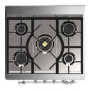 ILVE Majestic III 30-inch Dual Fuel Range with 5 Liquid Propane Burner and Solid Door Electric Oven in Emerald Green with Chrome Trim (UM30QNR3EGCLP)
