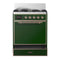 ILVE Majestic III 30-inch Dual Fuel Range with 5 Liquid Propane Burner and Solid Door Electric Oven in Emerald Green with Copper Trim (UM30QNR3EGPLP)
