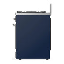 ILVE Majestic III 30-inch Dual Fuel Range with 5 Liquid Propane Burner and Solid Door Electric Oven in Midnight Blue with Chrome Trim (UM30QNR3MBCLP)
