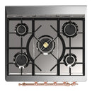ILVE Majestic III 30-inch Dual Fuel Range with 5 Natural Gas Burner and Solid Door Electric Oven in Graphite Matte with Copper Trim (UM30QNR3MGP)