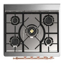 ILVE Majestic III 30-inch Dual Fuel Range with 5 Natural Gas Burner and Solid Door Electric Oven in RAL with Copper Trim (UM30QNR3RAP)