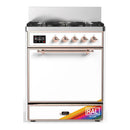 ILVE Majestic III 30-inch Dual Fuel Range with 5 Liquid Propane Burner and Solid Door Electric Oven in RAL with Copper Trim (UM30QNR3RAPLP)