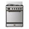 ILVE Majestic III 30-inch Dual Fuel Range with 5 Liquid Propane Burner and Solid Door Electric Oven in Stainless Steel with Burnished Trim (UM30QNR3SSBLP)
