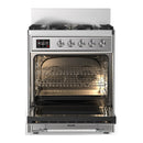 ILVE Majestic III 30-inch Dual Fuel Range with 5 Natural Gas Burner and Solid Door Electric Oven in Stainless Steel with Chrome Trim (UM30QNR3SSC)