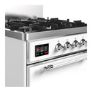 ILVE Majestic III 30-inch Dual Fuel Range with 5 Liquid Propane Burner and Solid Door Electric Oven in White with Chrome Trim (UM30QNR3WHCLP)