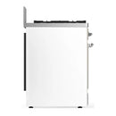 ILVE Majestic III 30-inch Dual Fuel Range with 5 Natural Gas Burner and Solid Door Electric Oven in White with Chrome Trim (UM30QNR3WHC)