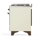 ILVE Majestic III 36-inch Dual Fuel Range with 5 Liquid Propane Burner, Griddle and Triple Glass Door Electric Oven in Antique White with Burnished Trim (UM36FNR3AWBLP)