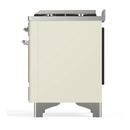 ILVE Majestic III 36-inch Dual Fuel Range with 6 Natural Gas Burner, Griddle and Triple Glass Door Electric Oven in Antique White with Chrome Trim (UM36FNR3AWC)