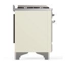 ILVE Majestic III 36-inch Dual Fuel Range with 6 Natural Gas Burner, Griddle and Triple Glass Door Electric Oven in Antique White with Chrome Trim (UM36FNR3AWC)