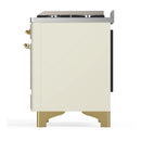 ILVE Majestic III 36-inch Dual Fuel Range with 5 Liquid Propane Burner, Griddle and Triple Glass Door Electric Oven in Antique White with Brass Trim (UM36FNR3AWGLP)
