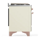 ILVE Majestic III 36-inch Dual Fuel Range with 6 Natural Gas Burner, Griddle and Triple Glass Door Electric Oven in Antique White with Copper Trim (UM36FNR3AWP)